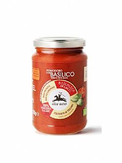 Βιολογική Σάλτσα τομάτας με βιολογικό βασιλικό 350gr ALCE NERO