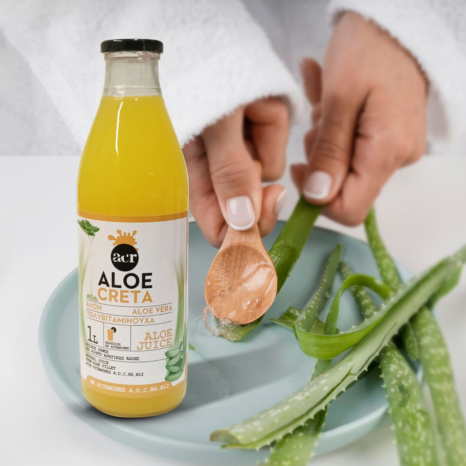Φυσικός Χυμός Αλόης Πολυβιταμινούχα 1lt ALOE CRETA