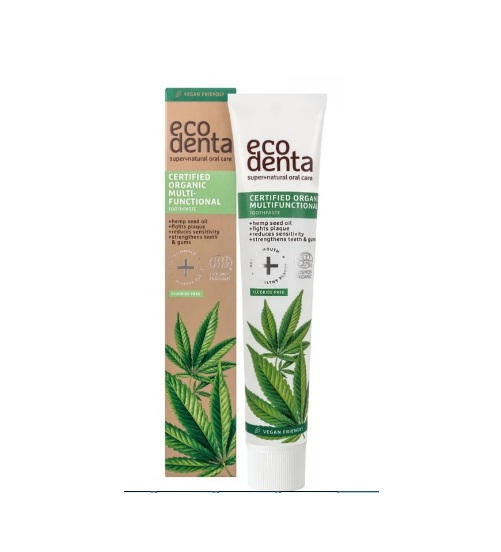 ΟΔΟΝΤΟΚΡΕΜΑ ΜΕ ΚΑΝΝΑΒΗ ΤΣΑΙ MATCHA ΜΕΝΤΑ ΒΙΟ 75mlECODENTA